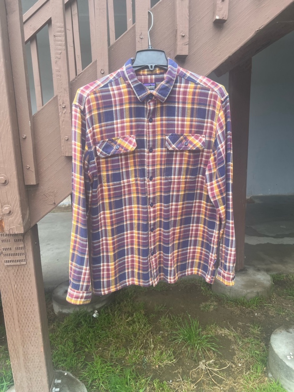 Patagonia Organic Flannel Shirt - Purple, Yellow, Red - Picture 2 of 9